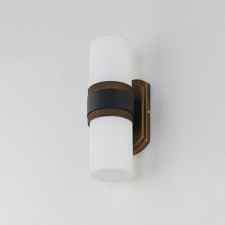 Image 5 Ruffles 14" High Black and Brass 2-Light Outdoor Wall Light more views