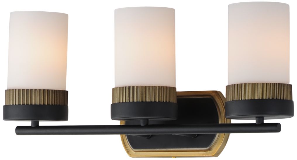 Image 4 Ruffles 3-Light Bath Vanity Black / Antique Brass more views