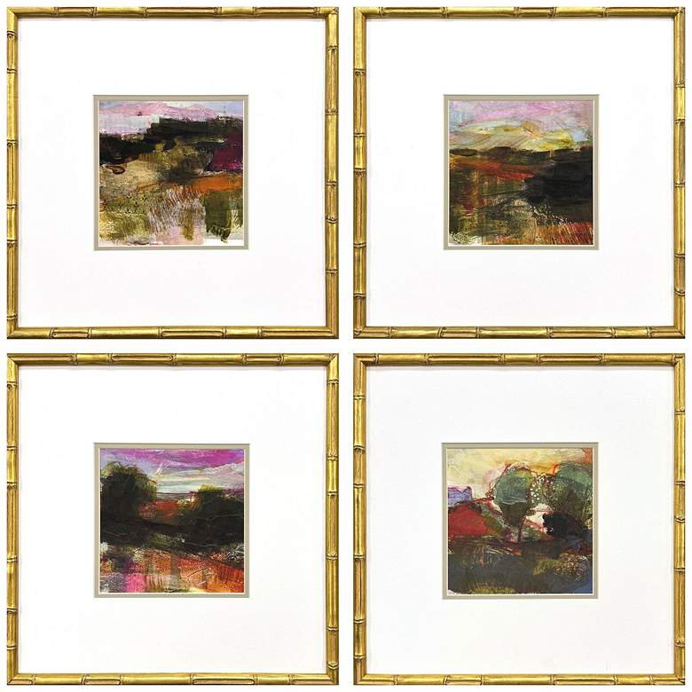 Image 1 Rugged 17"W x 17"H Contemporary Framed Art Set of 4