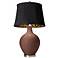 Rugged Brown Black Faux Suede Shade Ovo Table Lamp