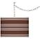 Rugged Brown Bold Stripe Giclee Glow Plug-In Swag Pendant