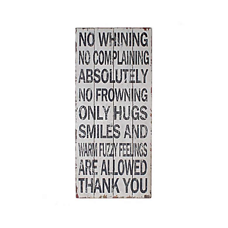 Image 1 Rules 28 inch High Distressed Black White Wooden Wall Art