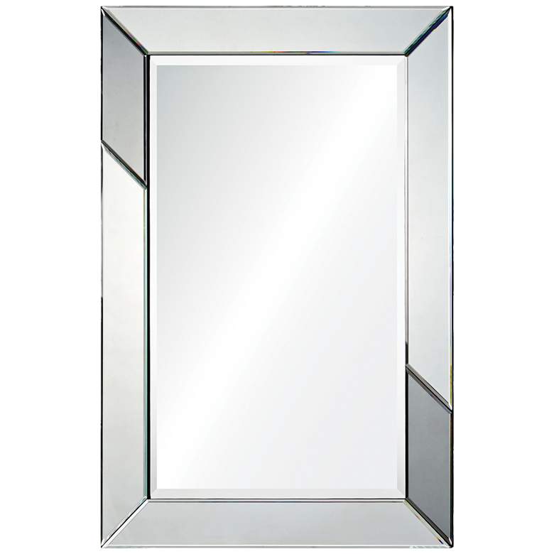 Image 1 Rumba Silver and Gray 24 inch x 36 inch Rectangular Wall Mirror
