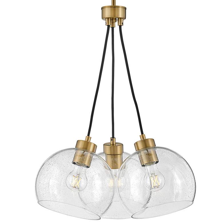 Image 6 Rumi 18" Wide Lacquered Brass 3-Light Pendant w/ Clear Glass more views