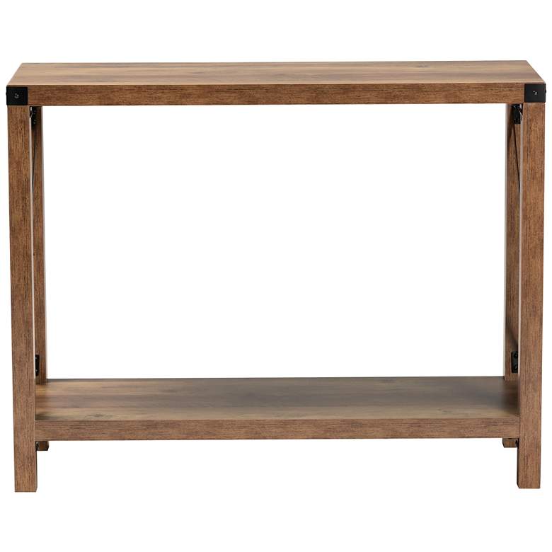 Image 6 Rumi 39 1/2 inch Wide Natural Brown Wood Console Table more views