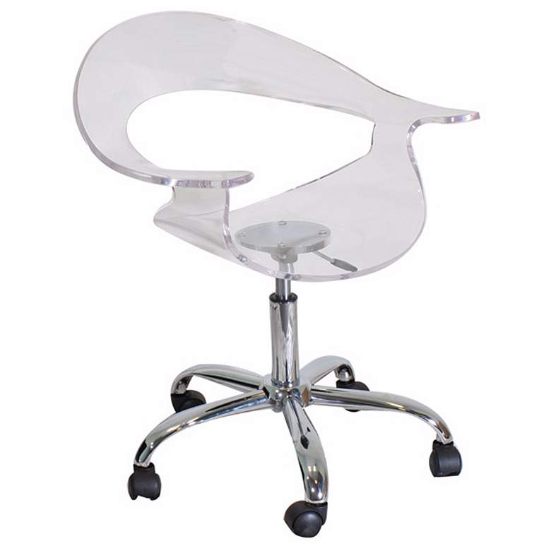 Image 1 Rumor Clear Acrylic Adjustable Height Office Chair