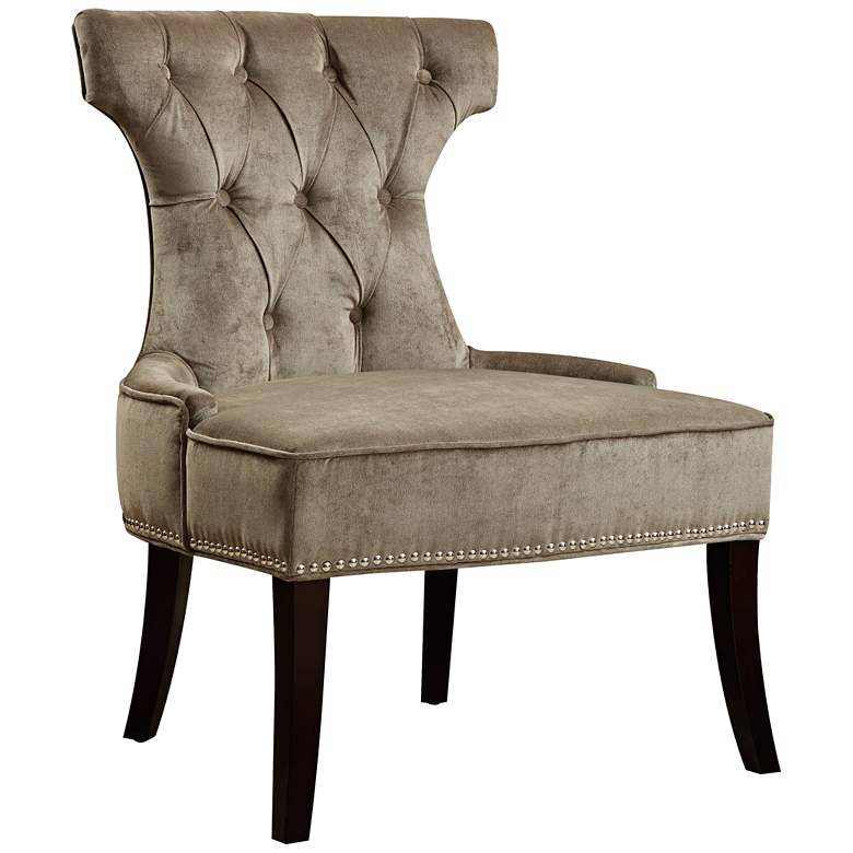 Image 1 Rumson Elizabeth Platinum Velvet Tufted Dining Chair