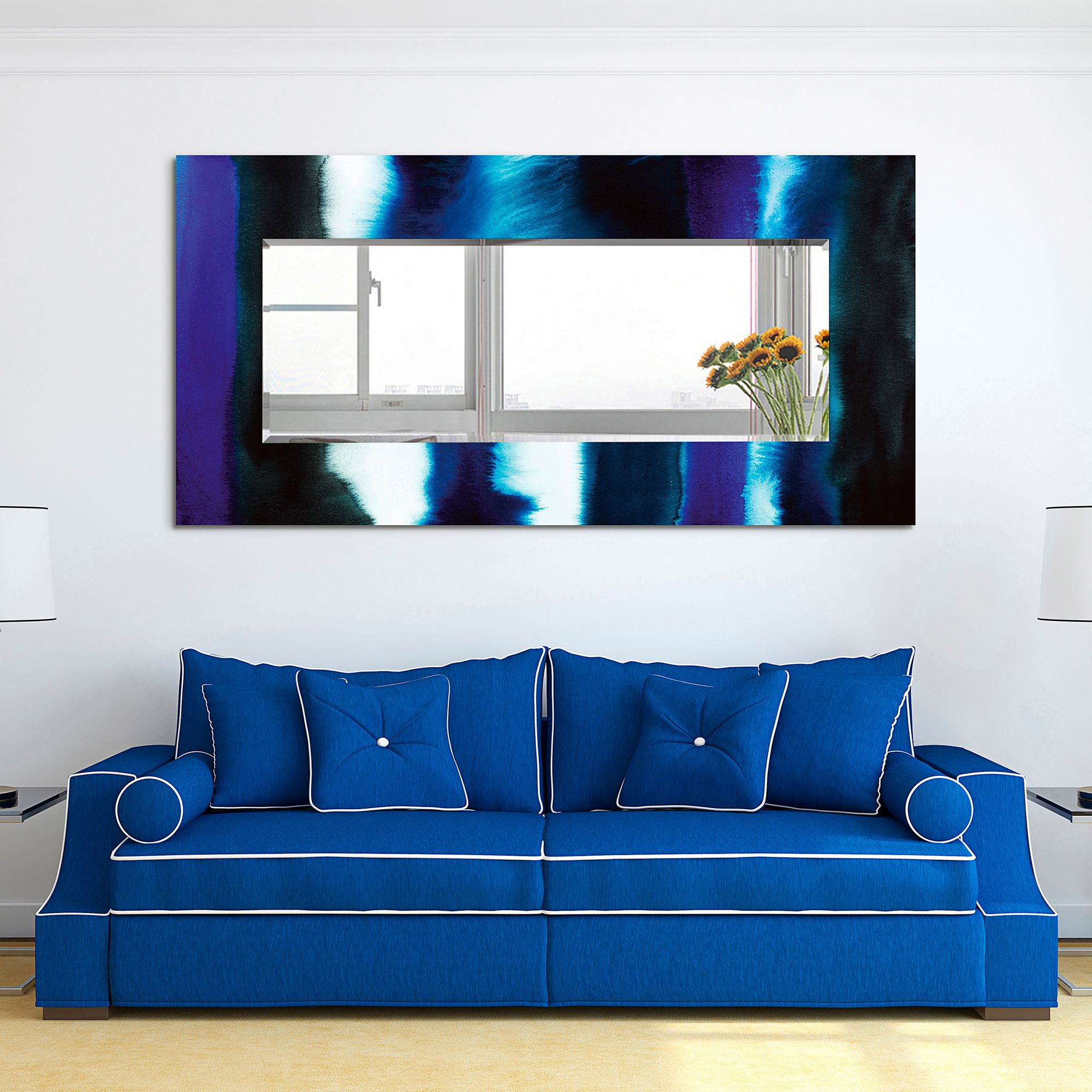 Run Off II Tempered Art 36" x 72" Rectangular Wall Mirror in scene