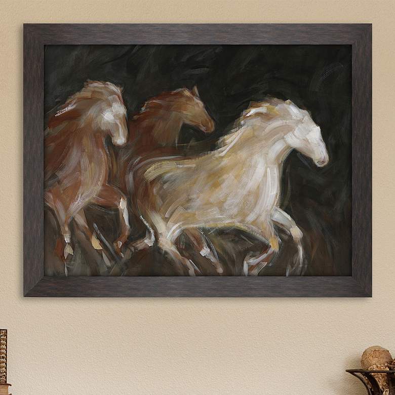 Image 1 Running Wild I 45" Wide Rectangular Giclee Framed Wall Art