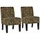 Rupert Brown Stained Glass Fabric Accent Chairs Set of 2