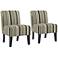 Rupert Multi-Striped Fabric Armless Accent Chairs Set of 2