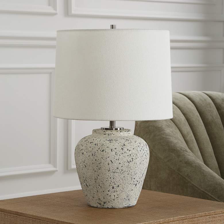 Image 4 Rupture 19" Ivory and Gray Ceramic Table Lamp more views