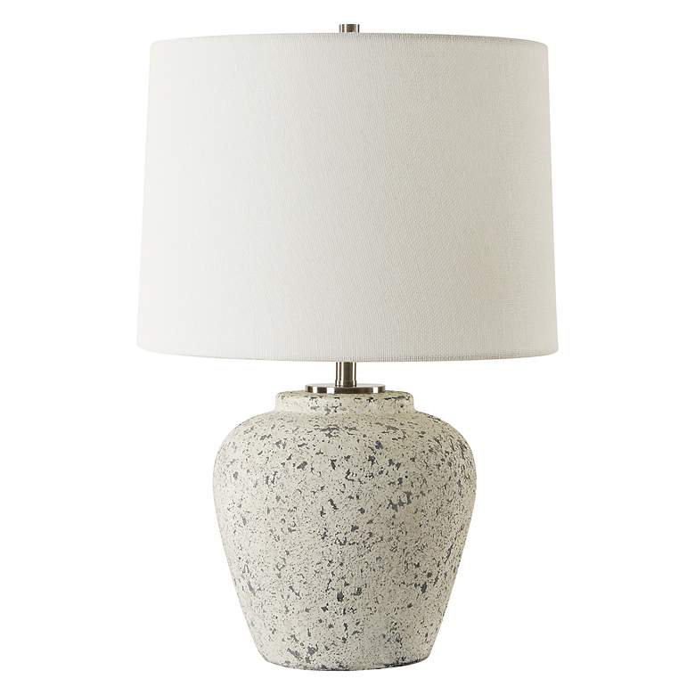 Image 5 Rupture 19" Ivory and Gray Ceramic Table Lamp more views