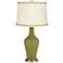 Rural Green Anya Table Lamp with Relaxed Wave Trim