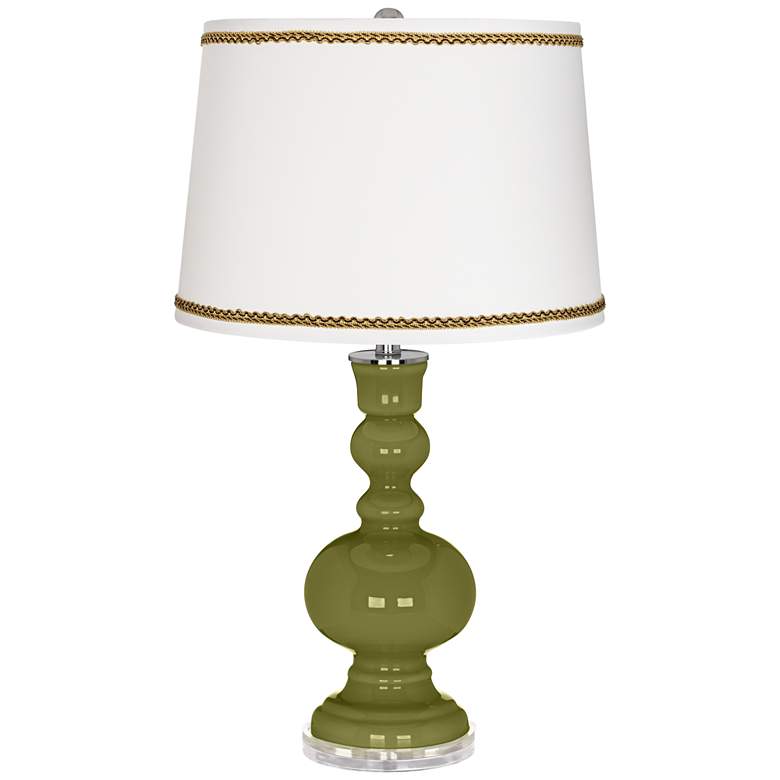 Image 1 Rural Green Apothecary Table Lamp with Twist Scroll Trim