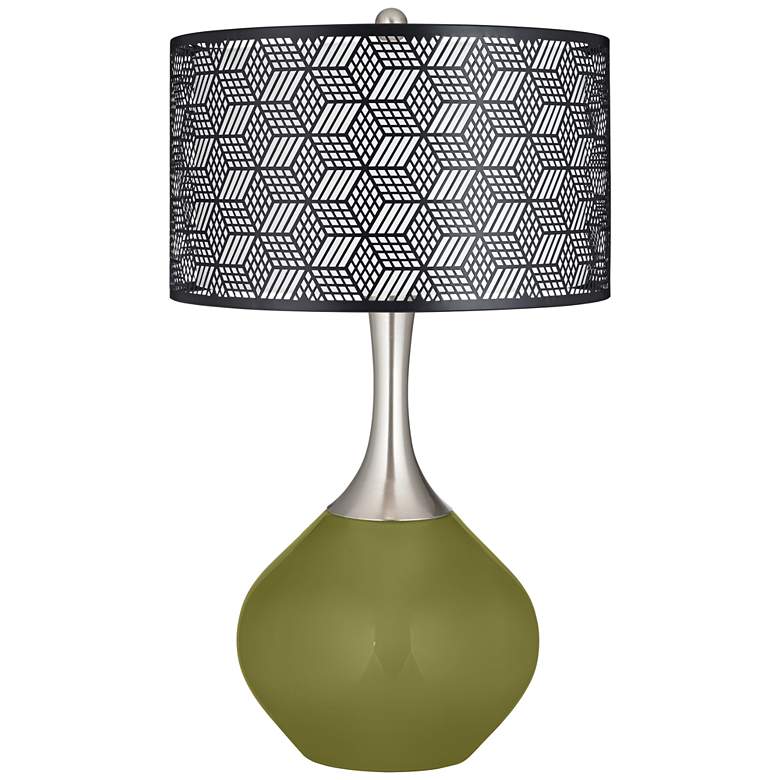 Image 1 Rural Green Black Metal Shade Spencer Table Lamp