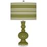 Rural Green Bold Stripe Apothecary Table Lamp