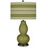 Rural Green Bold Stripe Double Gourd Table Lamp