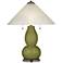 Rural Green Fulton Table Lamp with Fluted Glass Shade