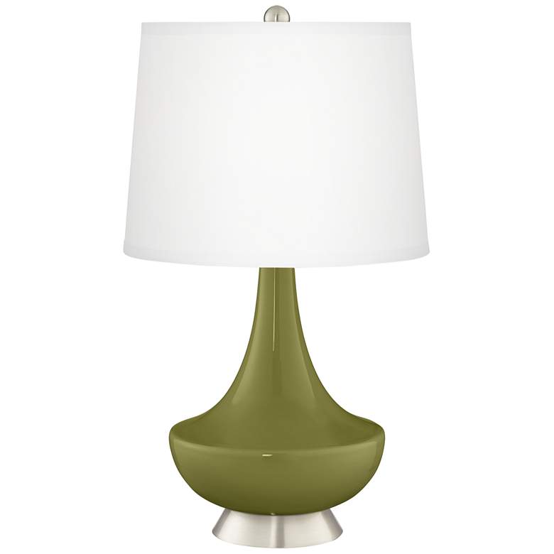 Image 2 Rural Green Gillan Glass Table Lamp with Dimmer