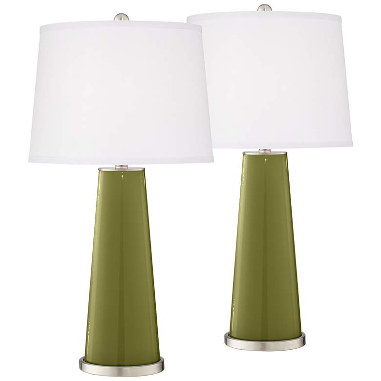 Image 2 Rural Green Leo Table Lamp Set of 2 with Dimmers