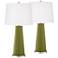 Rural Green Leo Table Lamp Set of 2 with Dimmers