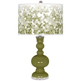 Image1 of Rural Green Mosaic Giclee Apothecary Table Lamp