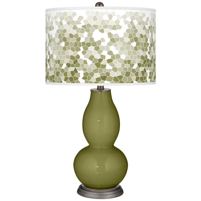 Image 1 Rural Green Mosaic Giclee Double Gourd Table Lamp