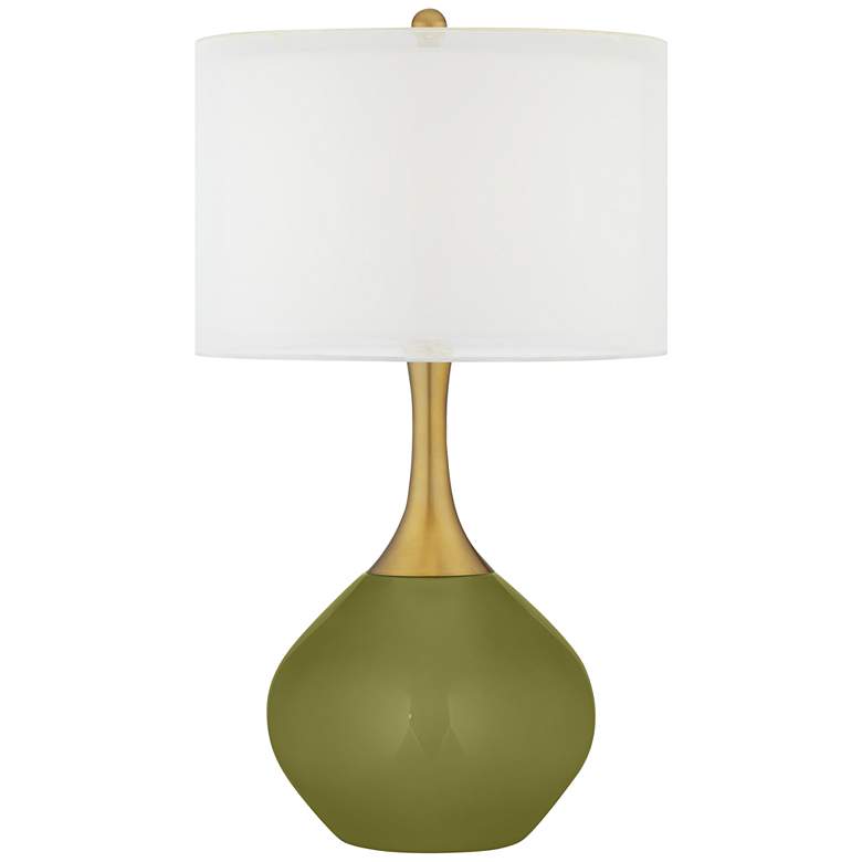 Image 1 Rural Green Nickki Brass Table Lamp