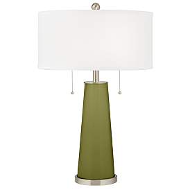 Image2 of Rural Green Peggy Glass Table Lamp With Dimmer