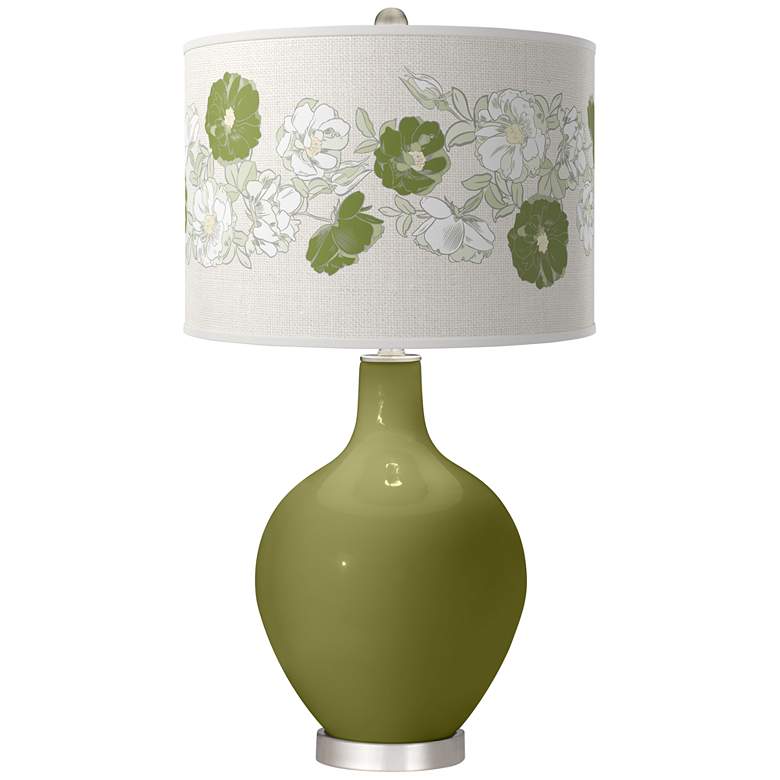 Image 1 Rural Green Rose Bouquet Ovo Table Lamp