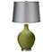 Rural Green - Satin Light Gray Shade Ovo Table Lamp