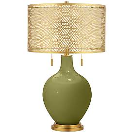 Image1 of Rural Green Toby Brass Metal Shade Table Lamp