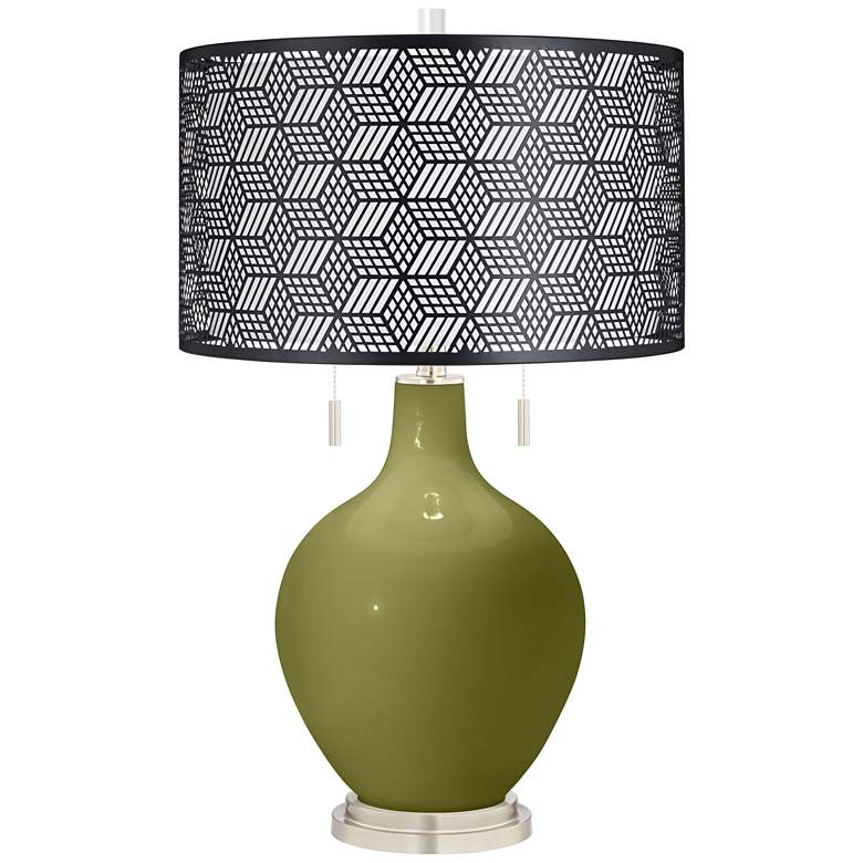 Image 1 Rural Green Toby Table Lamp With Black Metal Shade