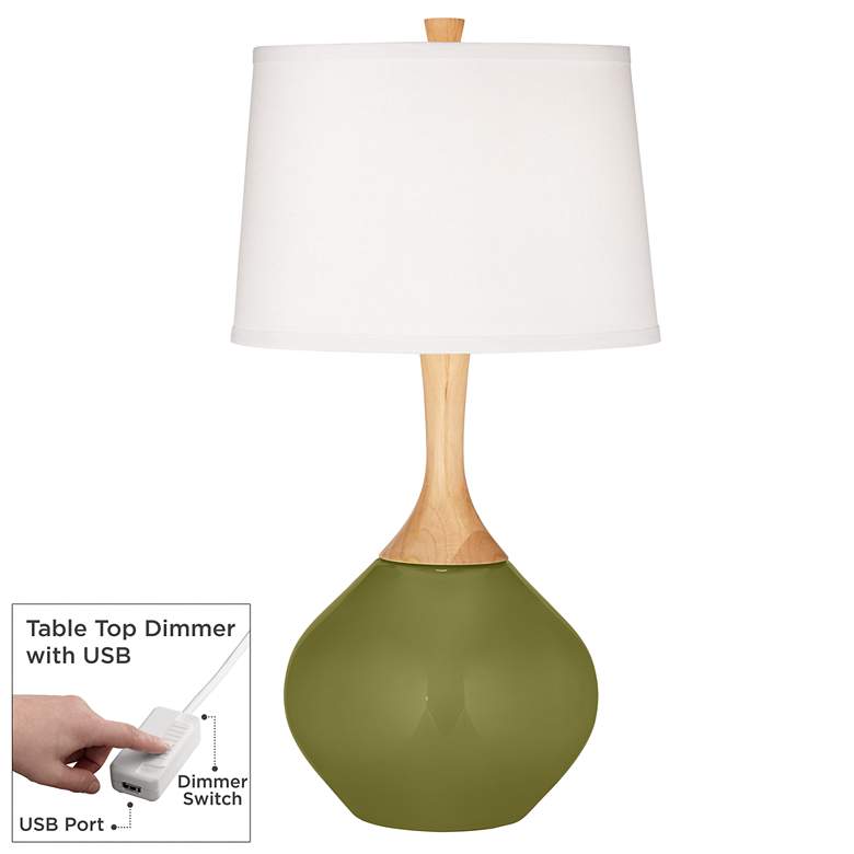 Image 1 Rural Green Wexler Table Lamp with Dimmer