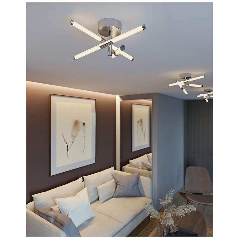 Image 2 Rusnak 15.5" Wide Polished Chrome LED Semi-Flush Mount more views