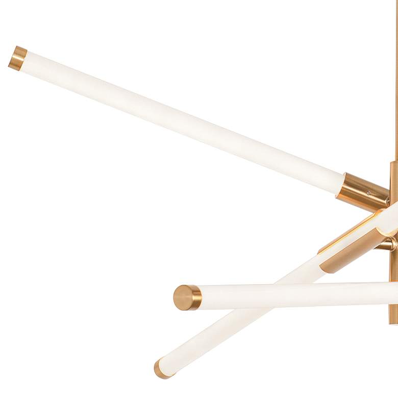 Image 4 Rusnak 30" Wide Satin Brass LED Tubular Pendant Light more views