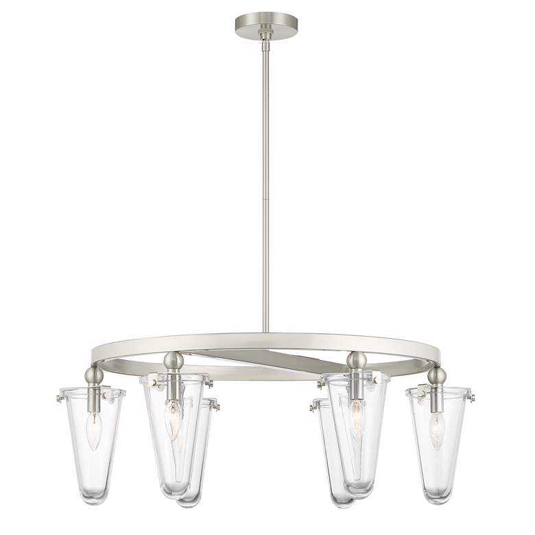 Russe 32 1/4&quot;W Brushed Nickel 6-Light Ring Round Chandelier more views