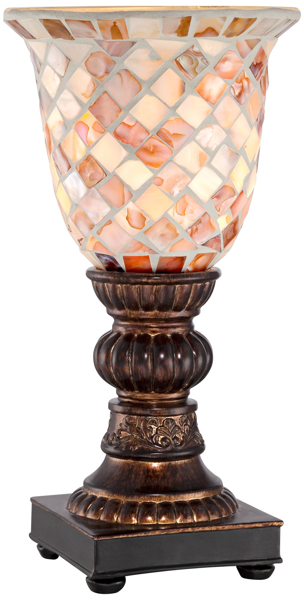 Image 3 Russel 12" High Mosaic Ivory Glass Uplight Accent Lamp