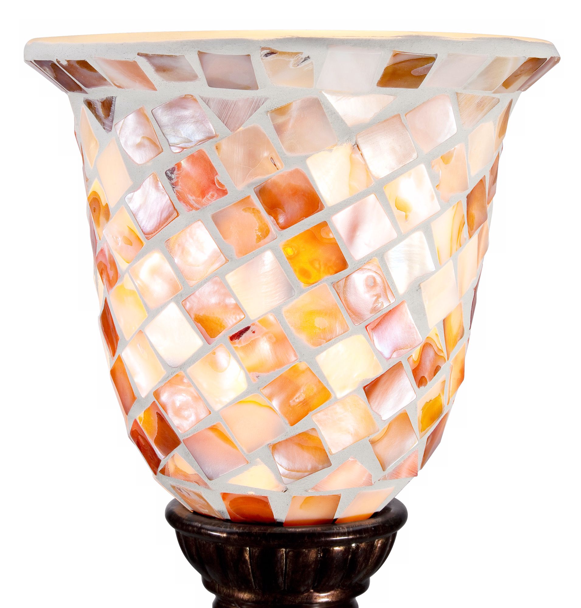 Image 6 Russel 12" High Mosaic Ivory Glass Uplight Accent Lamp more views
