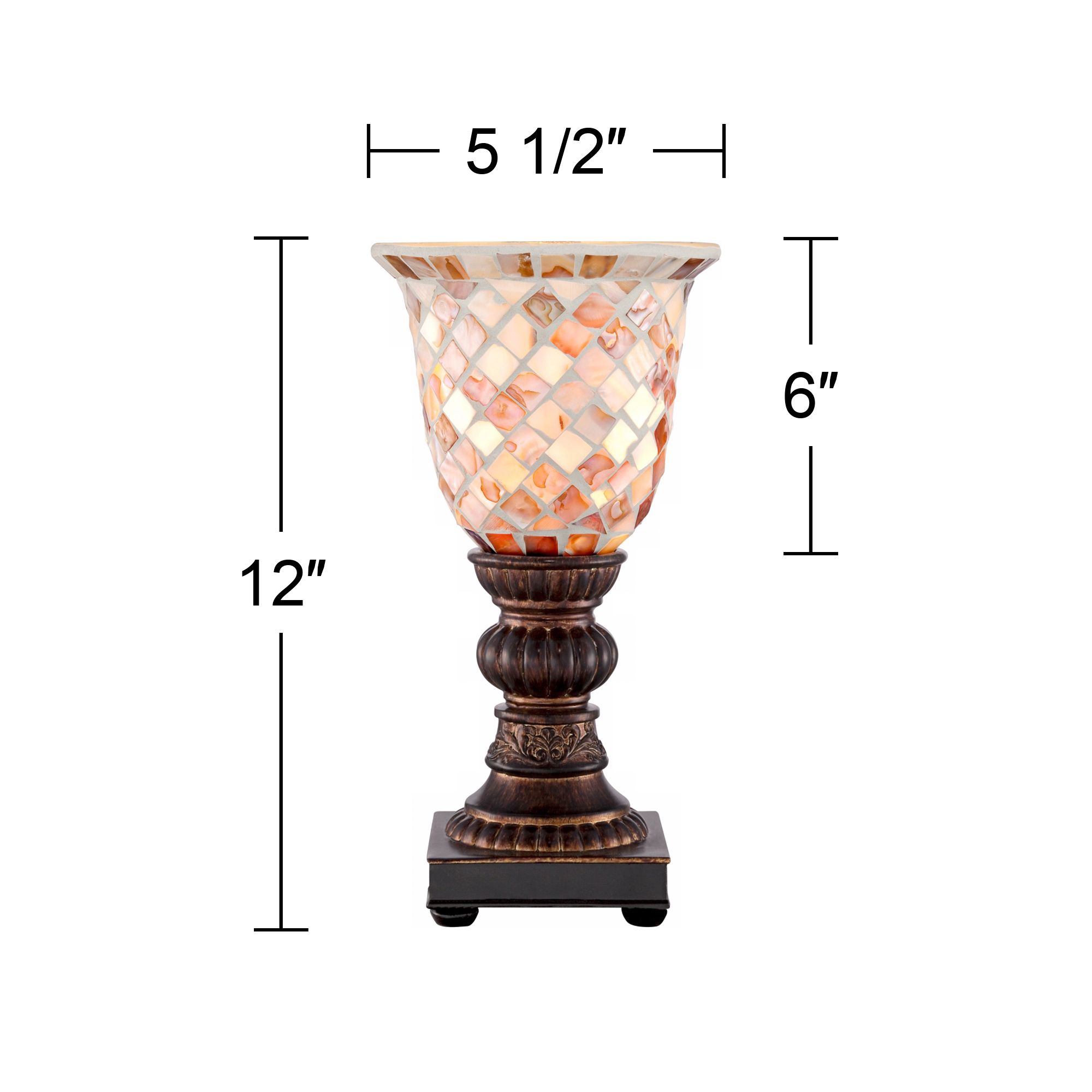 Image 7 Russel 12" High Mosaic Ivory Glass Uplight Accent Lamp more views