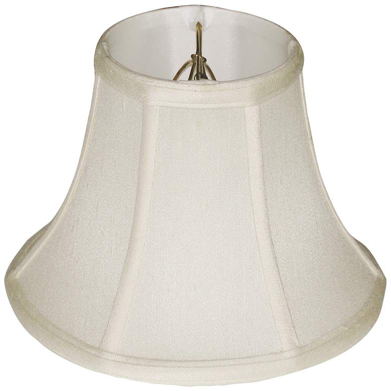 Image 1 Russel Off-White Satin Bell Shade 4x8x6.5x6.5 (Clip-On)
