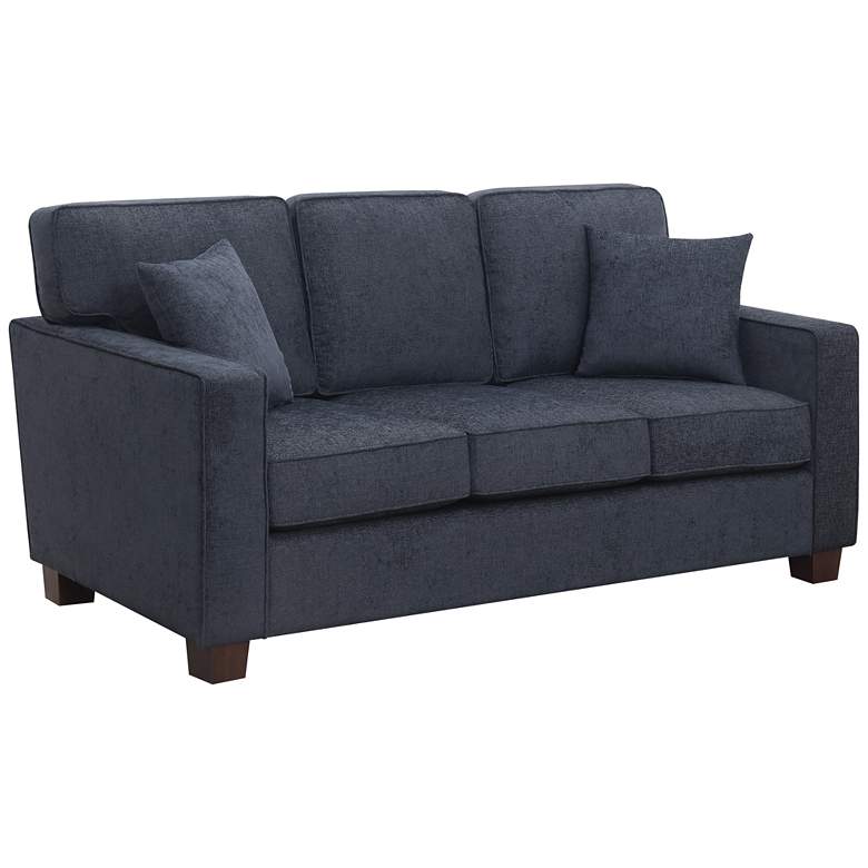 Image 2 Russell 70 3/4" Wide Navy 3-Seater Sofa with 2 Pillows