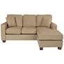 Russell Earth Fabric L-Shaped Sectional Sofa with 2 Pillows