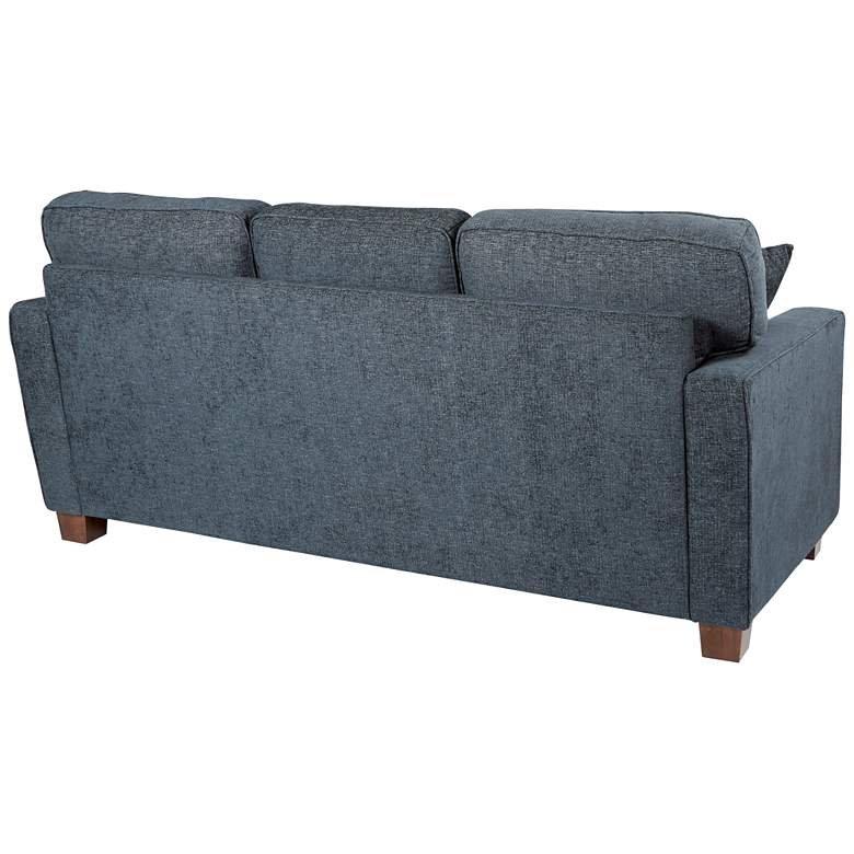 Image 4 Russell Navy Fabric L-Shaped Sectional Sofa with 2 Pillows more views