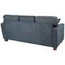 Russell Navy Fabric L-Shaped Sectional Sofa with 2 Pillows