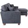 Russell Navy Fabric L-Shaped Sectional Sofa with 2 Pillows