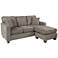 Russell Taupe Fabric L-Shaped Sectional Sofa with 2 Pillows