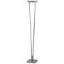 Russo Silver LED Torchiere Floor Lamp with Night Light