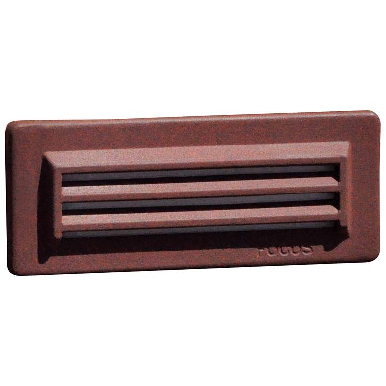 Image 1 Rust 8 1/4" Wide LED 3-Louver Step/Brick Light